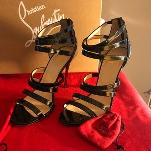 Christian Louboutin Mariniere Patent Cage Bootie